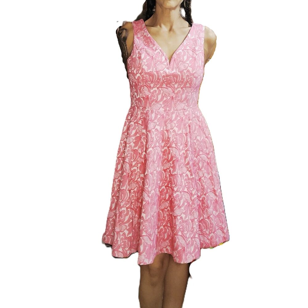Maeve ~ Pink White Floral Babydoll Mini Dress ~ Size 4